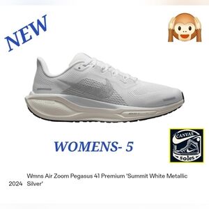 [W-5] Nike Air Zoom Pegasus 41 Premium 'Summit White Metallic Silver'